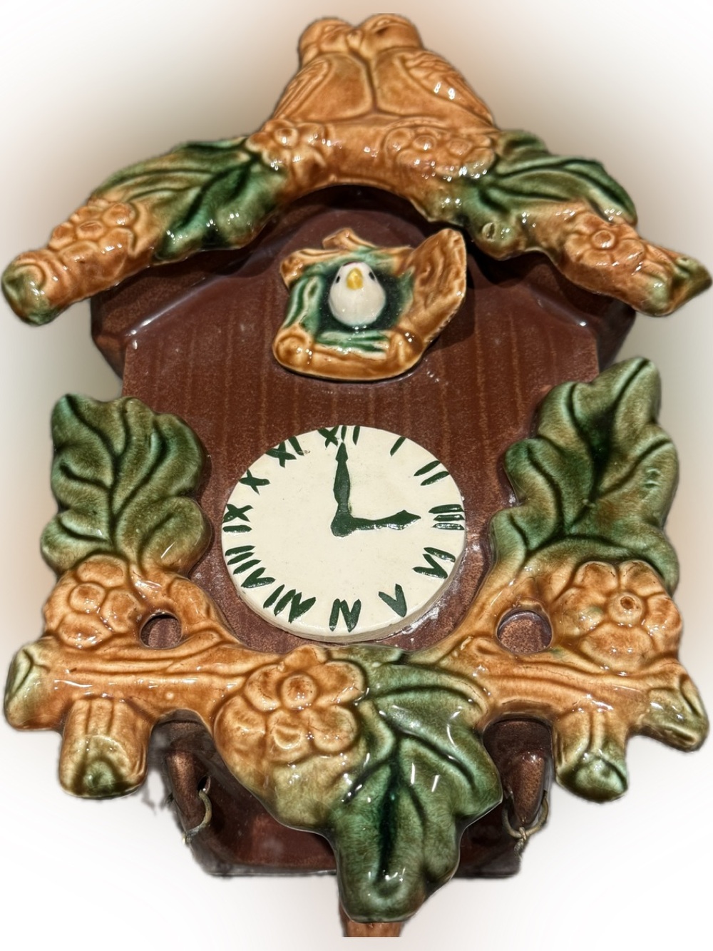 50’s California Pottery Ceramic Cuckoo Clock Wall Pocket Planter. - Picture 8 of 11